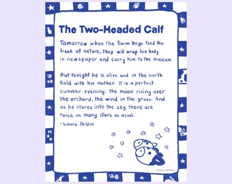 The Two Headed Calf by Laura Gilpin Poetry Poster| Digital Download PDF | Printable Poster