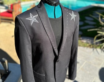 Nautical Star Suit Star Blazer Lone Star Jacket Country Suit Prom Suit Wedding Suit Wedding Blazer Punk Suit Rock Suit