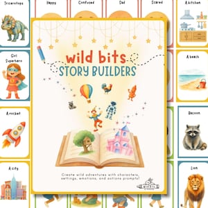 Carte per il gioco Story Builder, attività di scrittura creativa stampabile, attività di lingua e letteratura per l'homeschooling (download digitale)