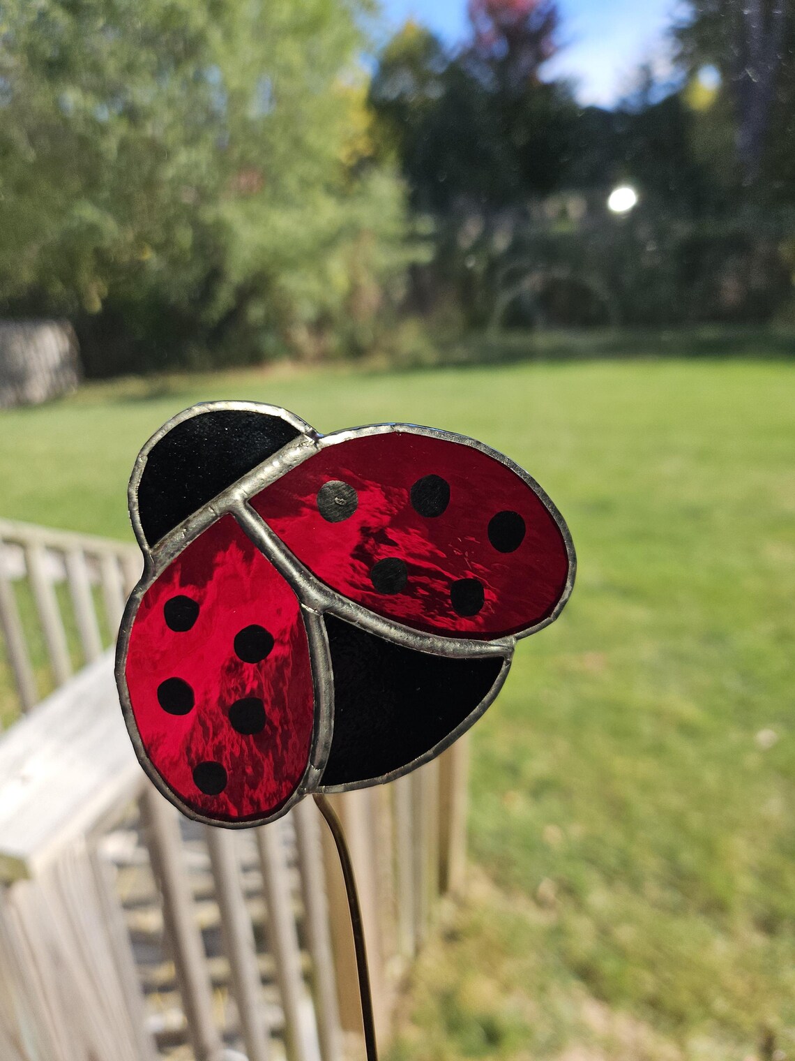Stained Glass Ladybug Stake, Indoor or Outdoor, Garden Decor - Etsy
