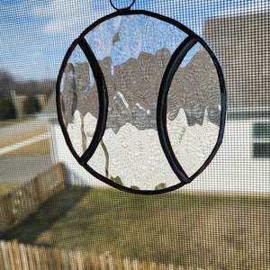 Stained Glass Customized Team Baseballs, sports gifts, window hanging, handmade