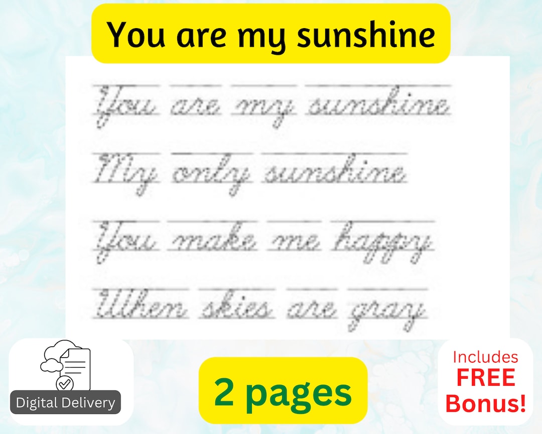 You Are My Sunshine - Lyrics by Ms Kiikvees Creations