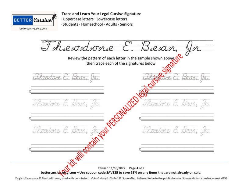 Cursive Signature Practice Sheets. Sign Your Cursive Legal Signature With Confidence. Exactly