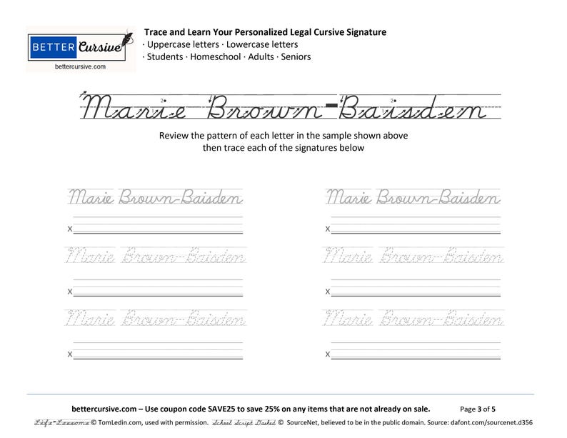 Learn to Sign Your Name in Cursive With Confidence. Practice Your ...