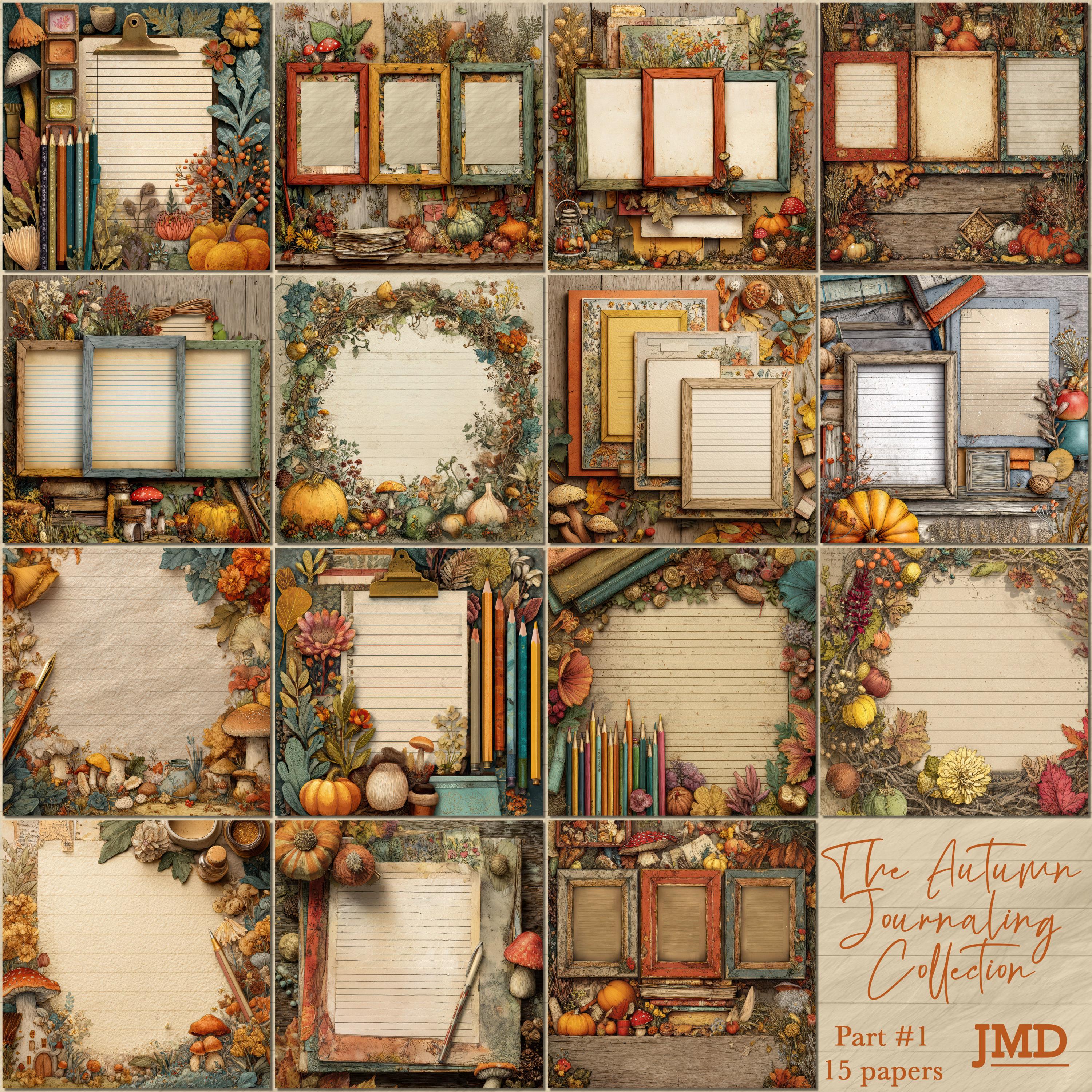 Journaling Collection Autumn Journaling Collection Part 1|15 Fall Digital Papers 12x12 Jpg ...