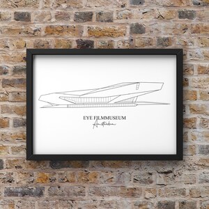 Amsterdam Print Wall Art, Amsterdam Line Art Print, Minimalist, DIGITAL DOWNLOAD, EYE Museum, Amsterdam, Amsterdam North