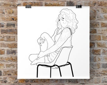 Gepersonaliseerd gift lijntekening, schetsen van foto, gepersonaliseerde geschenken, verjaardagscadeau, familie, minimalistisch