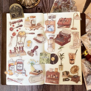 40 Stück Vintage Style Aufkleber, Journal Aufkleber, Retro stationäre Aufkleber, Junk Journal Kit, Ephemeras für Junk journal, Scrapbooking
