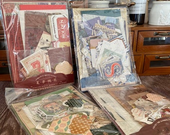 86pcs Junk Journal Kit,  Ephemera, Scrapbook Paper Pack, Stickers,Vintage Journaling Paper, Craft Paper Supplies, Deco Paper for Scrapbook