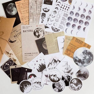 Vintage Stil Scrapbook Papier, Aufkleber, Ephemera, Kraft Papier Pack, Probe, Collage Papier, Junk Journaling Kit für Scrapbooking, Journaling