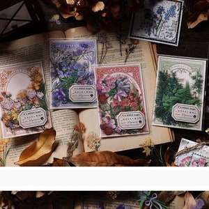 Paquete de 30 pegatinas de flores para mascotas, pegatinas de plantas, pegatinas de diario, pegatinas florales, pegatinas decorativas, pegatinas vintage para planificador, álbum de recortes