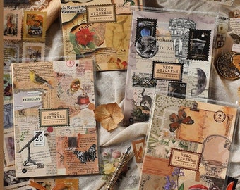20 Sheets Sticker Booklet, Vintage Style Sticker Book, Journal sticker, Retro Deco Stickers, Bullet journals sticker,scrapbooking sticker