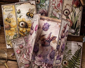 30 Sheets Scrapbook Paper Pack, Vintage Nature Style Collage Paper, Deco Paper, Vintage Journaling Paper, Junk Journaling Kit for Scrapbook