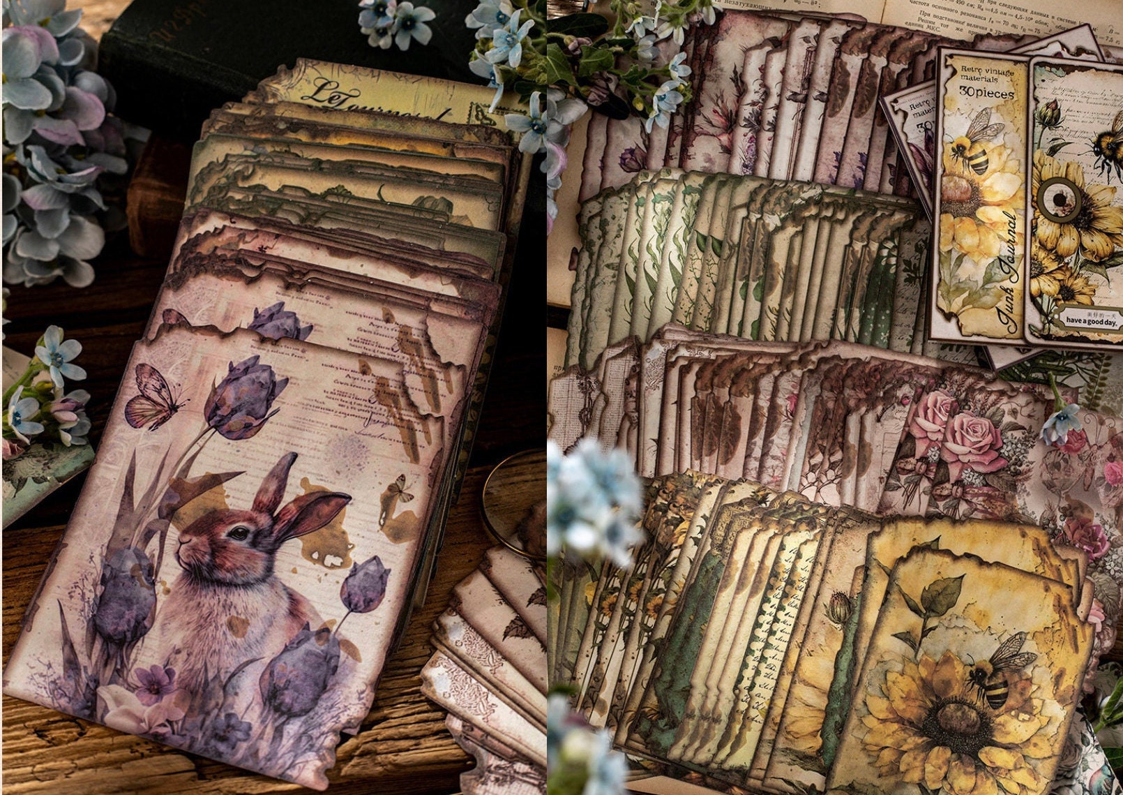 30 Sheets Scrapbook Paper Pack, Vintage Nature Style Collage Paper ...