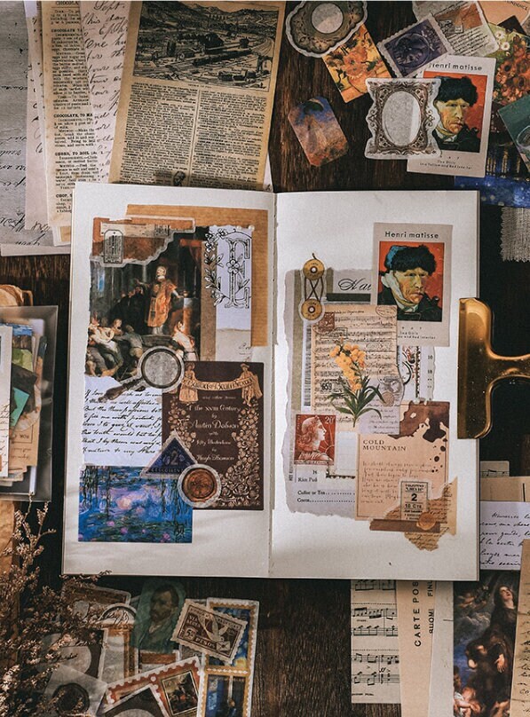 200PCS Junk Journal Ephemera Kit Pack, Vintage Journaling Paper Pack ...