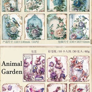 30 Sheets Scrapbook Paper Pack, Vintage Nature Style Collage Paper ...