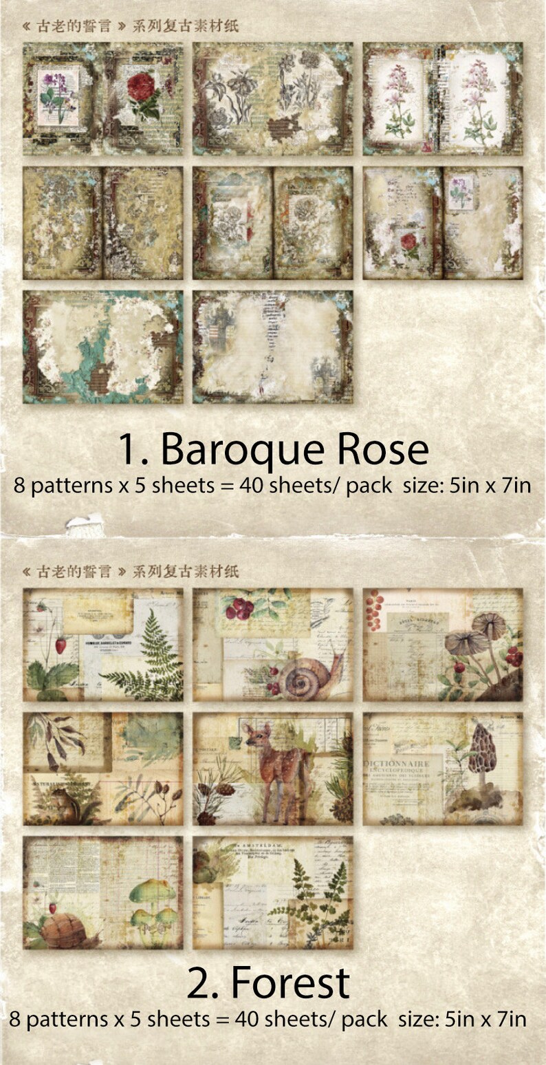 Vintage Style Scrapbook Paper Packs, Collage Paper, Deco Paper, Vintage ...