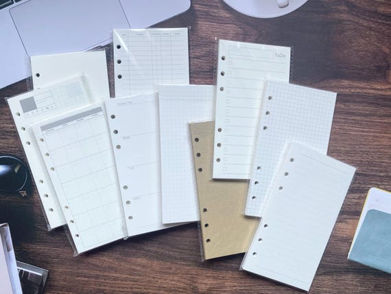 6-hole Paper Inserts,6-ring Planner Refills,Binder Inserts,Refill Paper,Lined Paper,Planner Insert,Dotted Paper,Grid Paper, 6-hole Paper