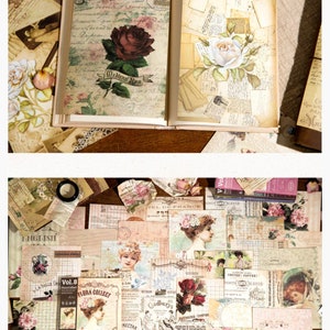 40 Sheets Scrapbook Paper Booklet, Vintage Inspired Collage Paper ...