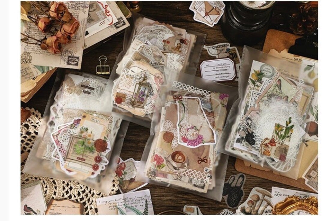 260pcs Junk Journal Kit, Craft Paper Pack, Vintage Journaling Paper ...