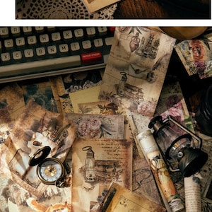 100 Sheets Scrapbook Paper Booklet, Vintage Style Collage Paper, Deco ...