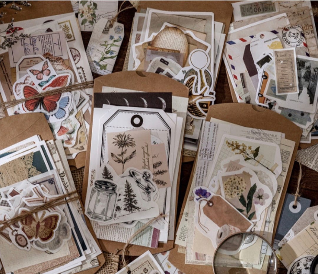 Vintage Style Craft Paper Pack, Scrapbook Paper, Ephemera,stickers ...