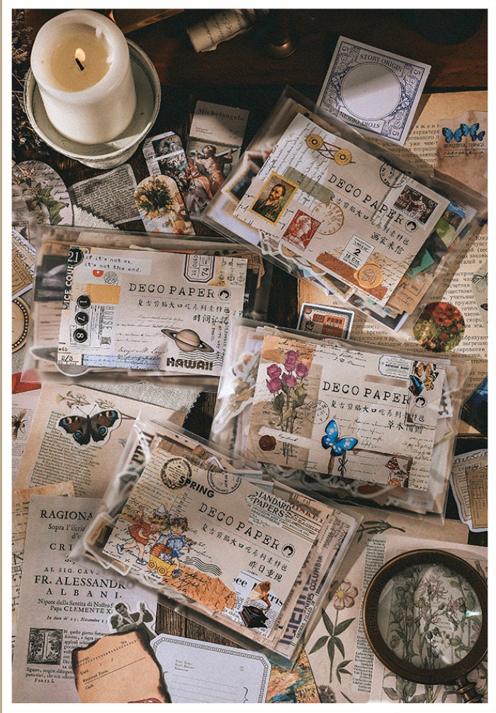 200PCS Junk Journal Kit, Ephemera Pack, Plants Flower Themed Vintage ...