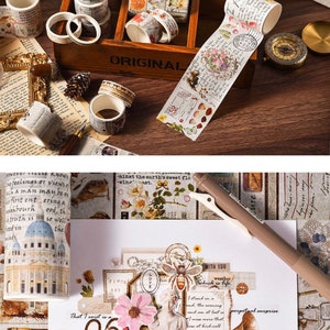 27 Rotoli Nastro Washi Vintage - Nastri Decorativi Per Scrapbooking, Journal, DIY, Motivi Monet E Oro - Foto 4