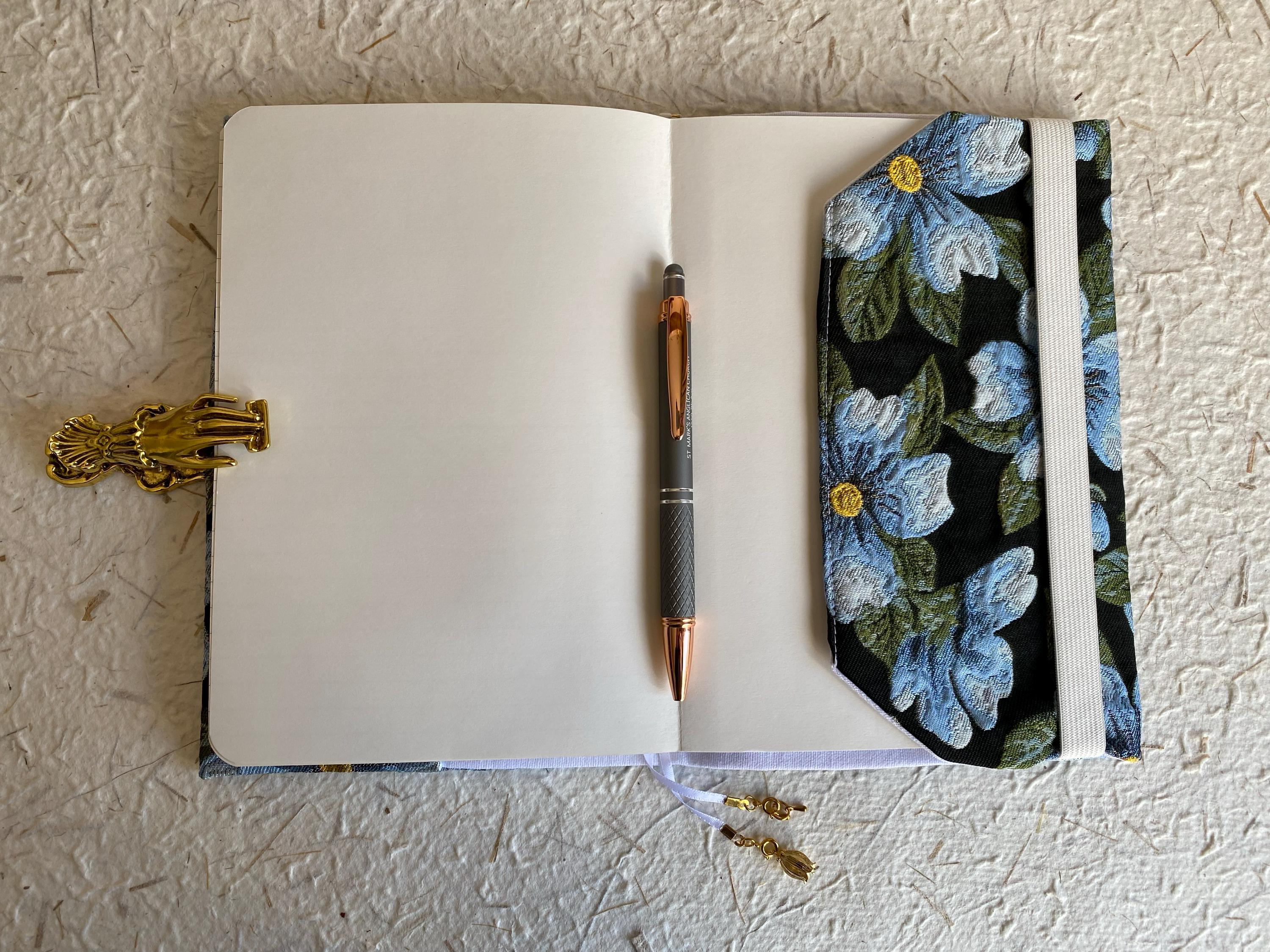 Blue Flowers Journals, Hobo Notebooks, Scrapbooks, Vintage Style Floral ...