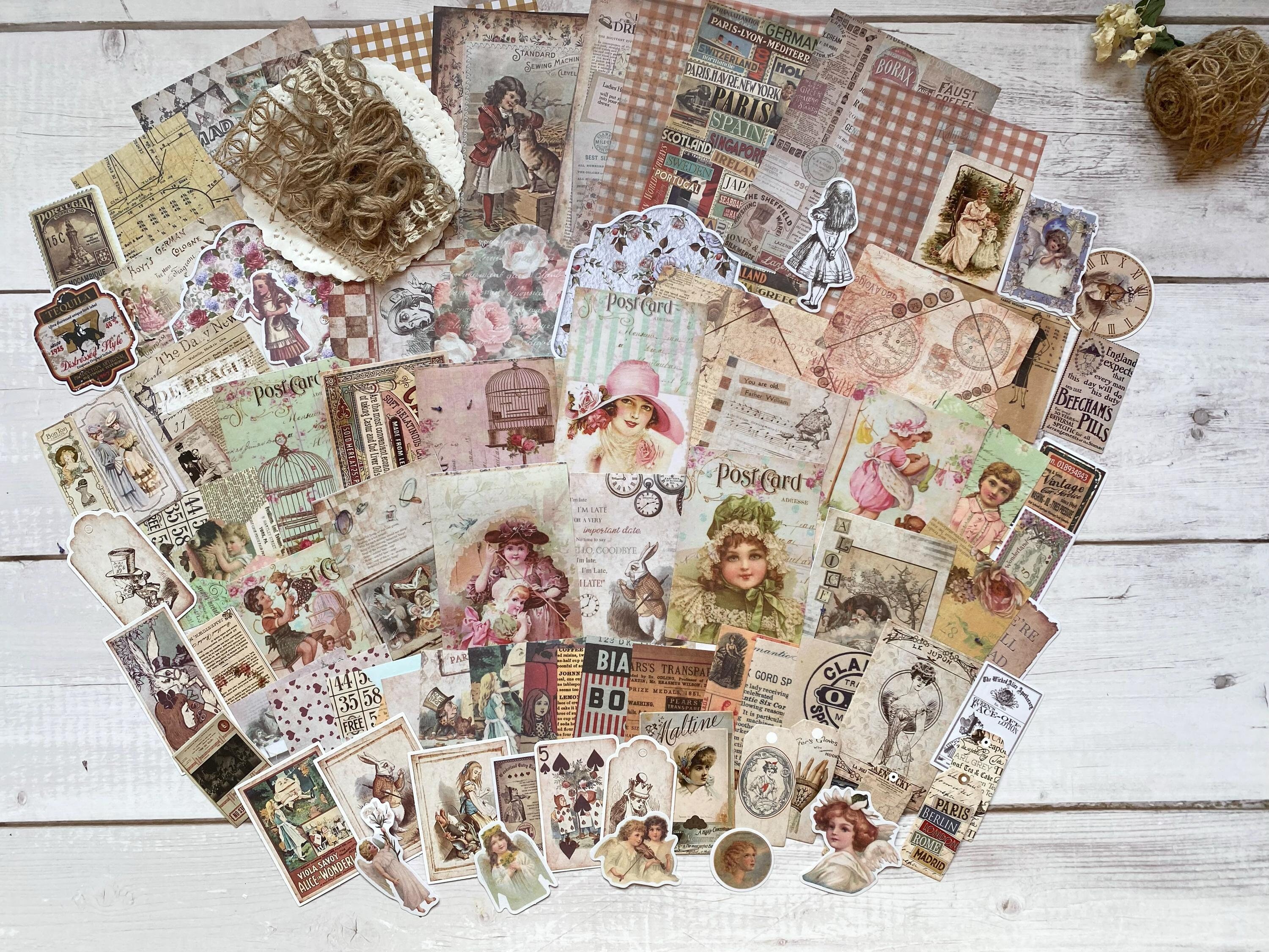 Vintage-inspired Junk Journal Kit Pack, Victorian Journaling Paper Pack ...