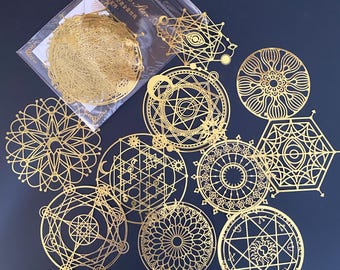 Adornos de encaje láser mágico Star Array, juegos de encaje con lámina dorada, papel para álbumes de recortes, kits para diarios basura, recortes para diarios y álbumes de recortes