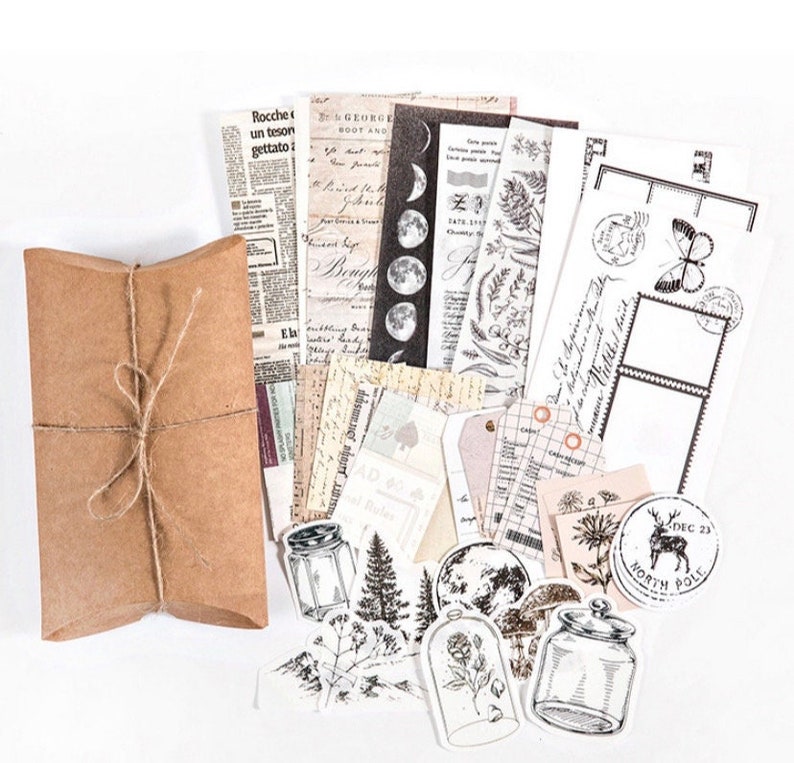 Vintage Style Scrapbook Paper Stickers Ephemera Craft Paper Etsy