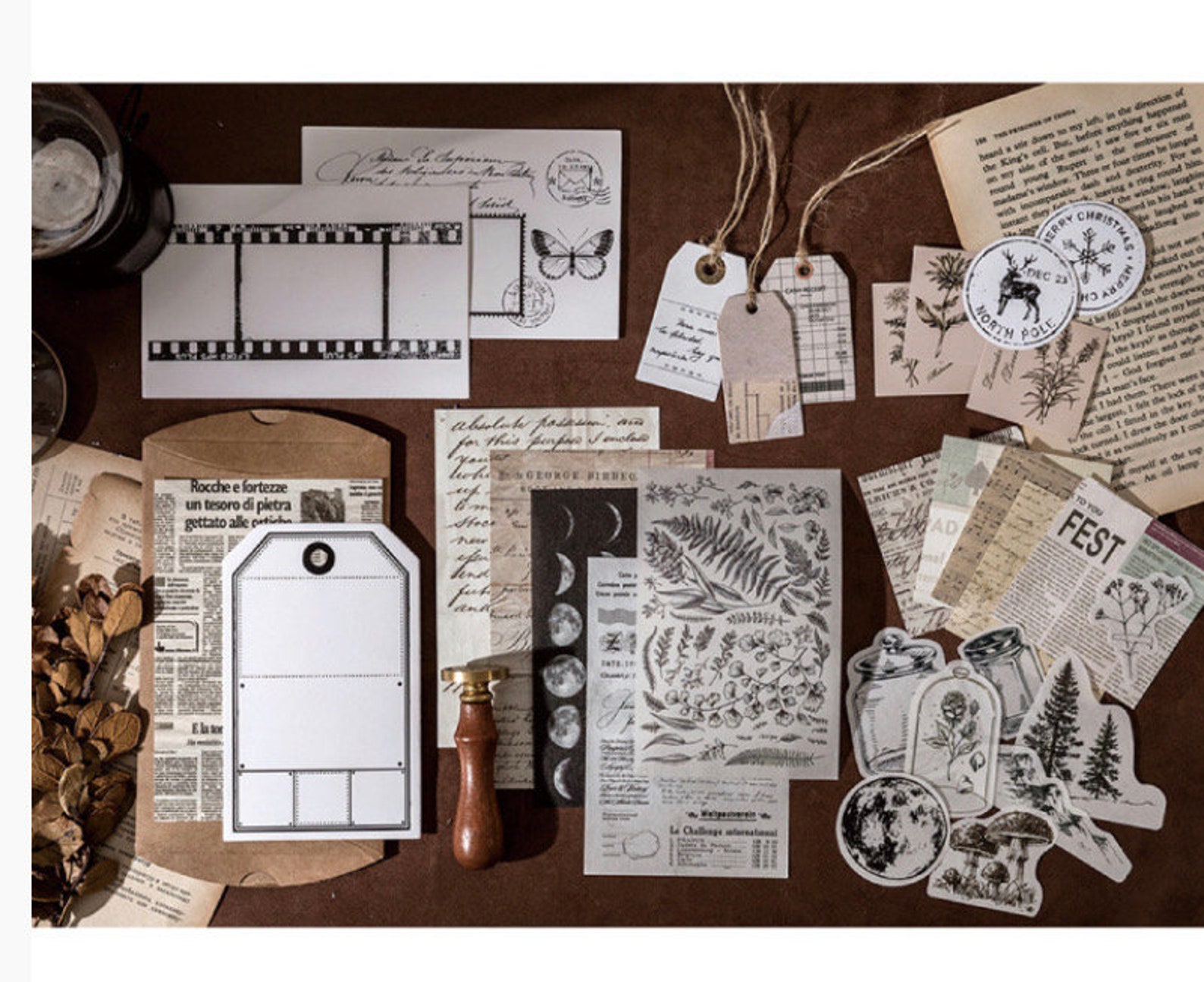 Vintage Style Craft Paper Pack, Scrapbook Paper, Ephemera,stickers ...