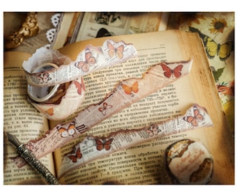 Einbrenneffekt Klebeband, Vintage Schmetterling Washi Tapes, Masking Tape in spezieller Form, Journal Tape für Scrapbooking, Junk Journal, Kartenherstellung