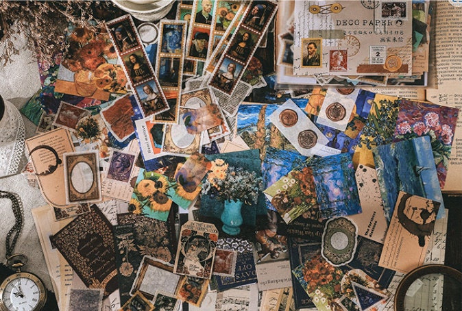 200PCS Junk Journal Ephemera Kit Pack, Vintage Journaling Paper Pack ...