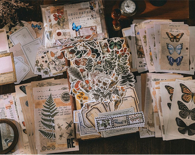200PCS Junk Journal Kit, Ephemera Pack, Plants Flower Themed Vintage ...
