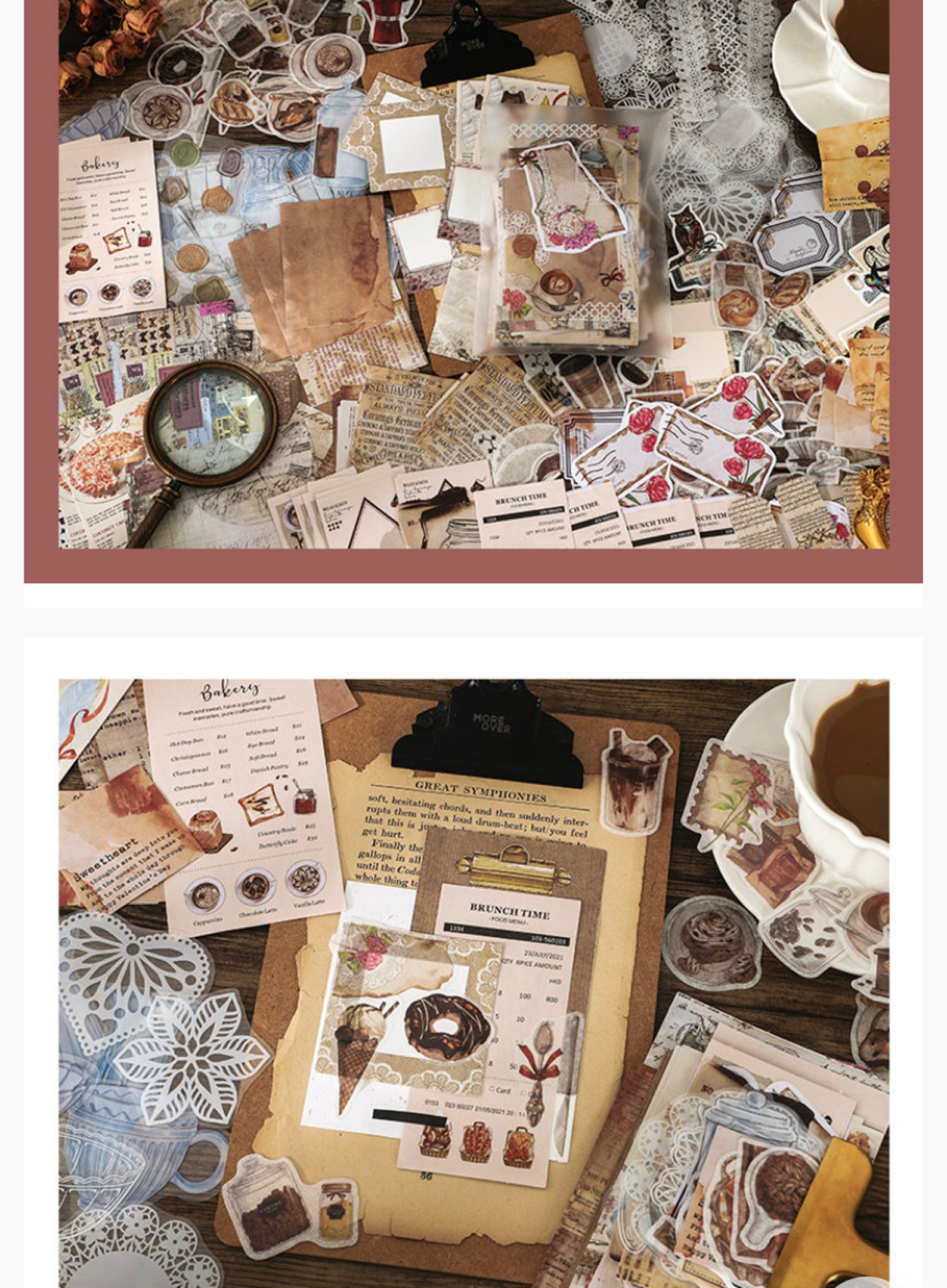 260pcs Junk Journal Kit, Craft Paper Pack, Vintage Journaling Paper ...