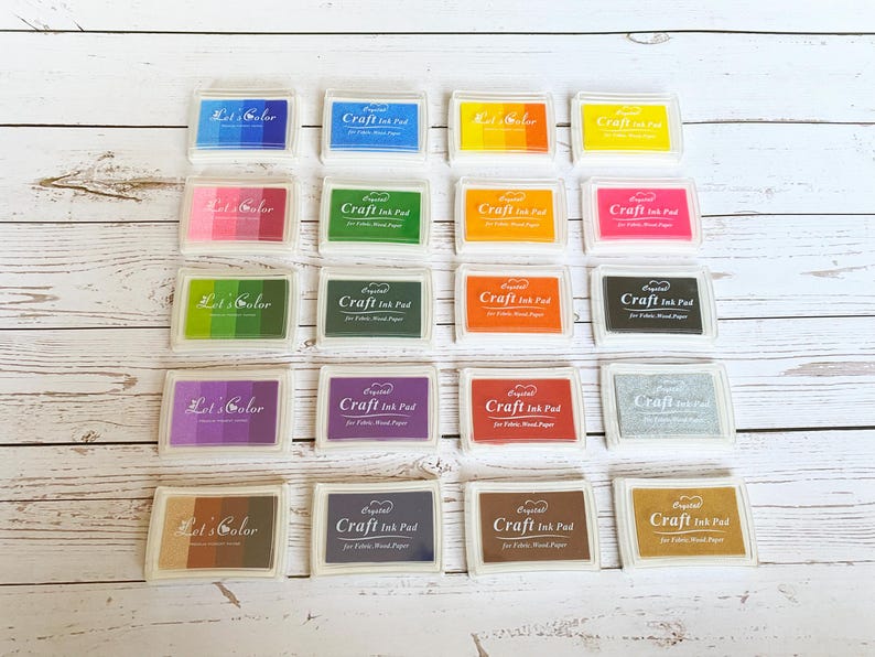 21 Colors Ink Pads, Ink Sets, Colorful Inks, Gradient Color Inks, Black ...