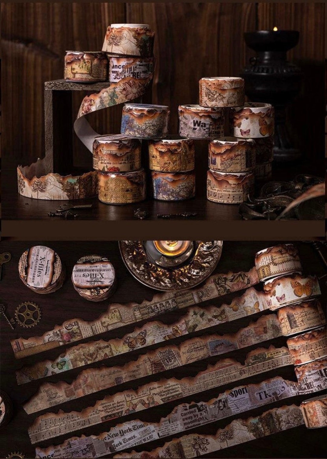 Burn Effect Tape, Vintage Inspired Washi Tapes, Specialshaped Masking