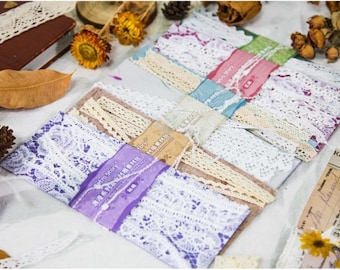 Mixed Material Pack, lace trim bundle, Craft paper, Ephemera,Fabric,Junk Journal Kit,Accessories,Embellishment,for Junk journal,Scrapbooking