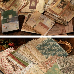 100 Sheets Scrapbook Paper Booklet, Vintage Style Collage Paper, Deco ...