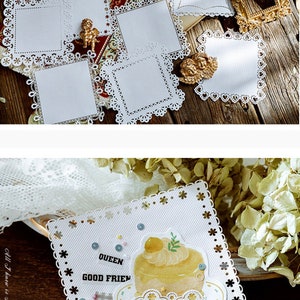 Puede incluir: Doilies de papel blanco con intrincados dise&ntilde;os de encaje. Los doilies son cuadrados y tienen un aspecto delicado y femenino. Son perfectos para agregar un toque de elegancia a cualquier proyecto artesanal.