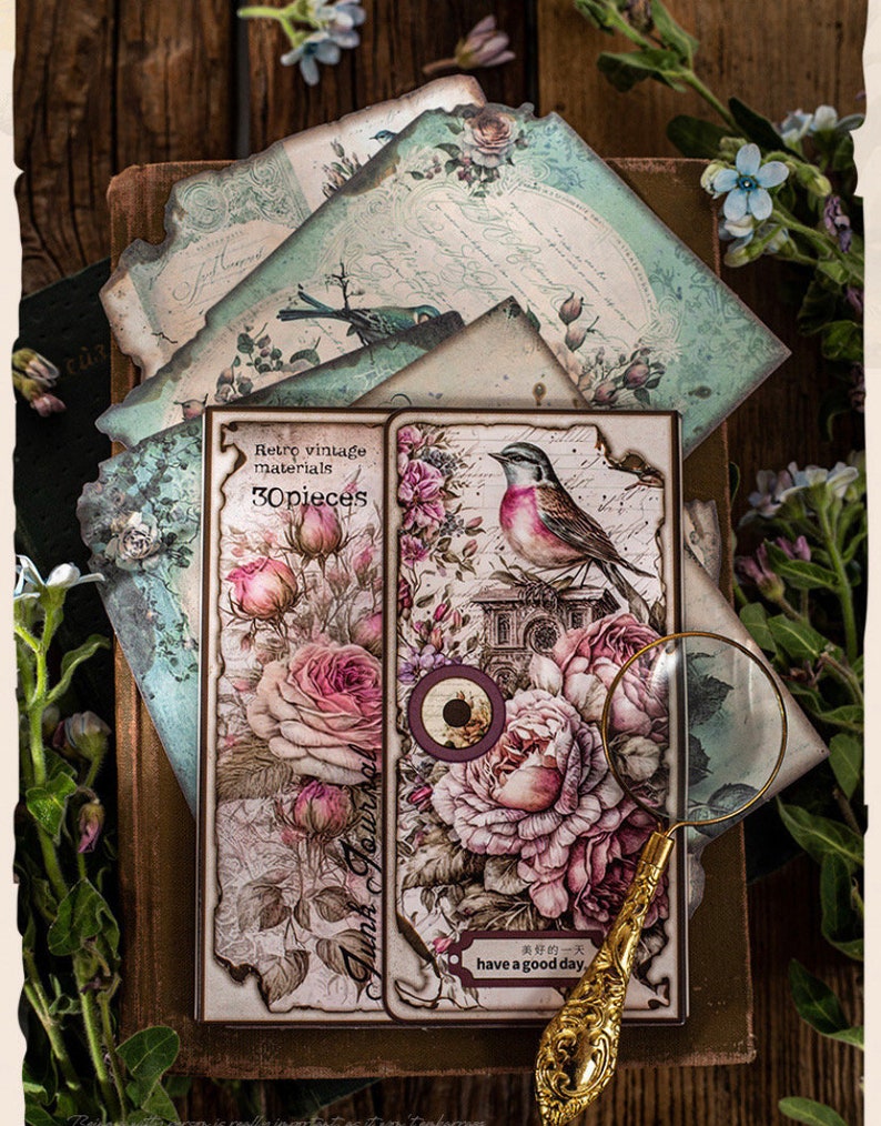 30 Sheets Scrapbook Paper Pack, Vintage Nature Style Collage Paper ...