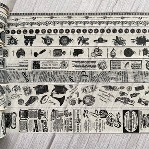 10 rollen/doos Washi Tapes, vintage stijl afplaktape, dagboektapes, plannertape, versiering voor scrapbooking, junkjournal, kaarten maken