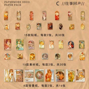 76pcs/pack Vintage Paper Material Pack, Stickers, Scrapbook Paper, Tags ...
