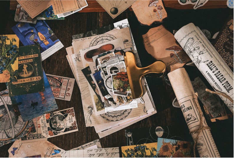 200PCS Junk Journal Ephemera Kit Pack, Vintage Journaling Paper Pack ...