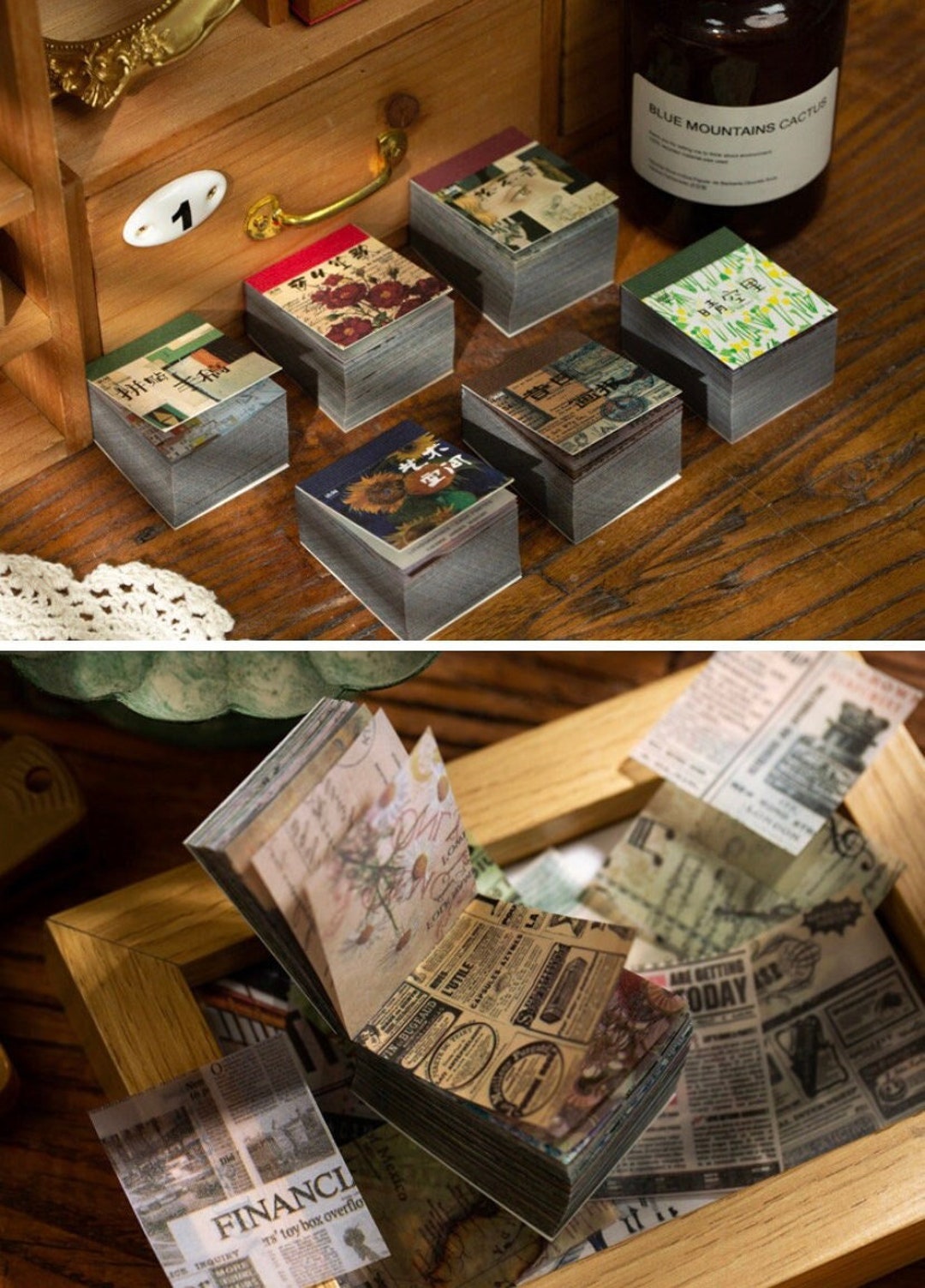 365pcs Scrapbook Paper Pad,junk Journal Kit, Ephemera, Deco Paper Book, Vintage Style Collage