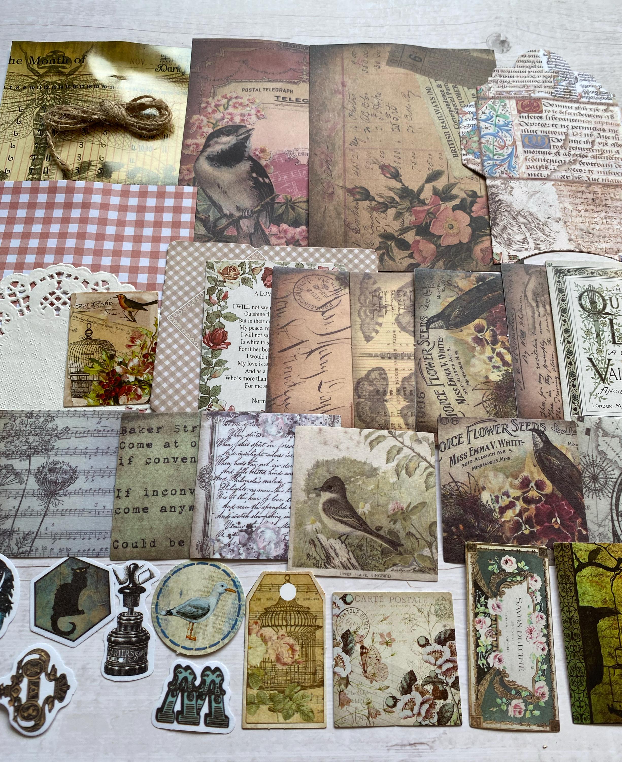 宅配便配送 Forest Dark Journaling Vintage Paper, Scrapbook Pack, Paper 文房具・ステーショナリー