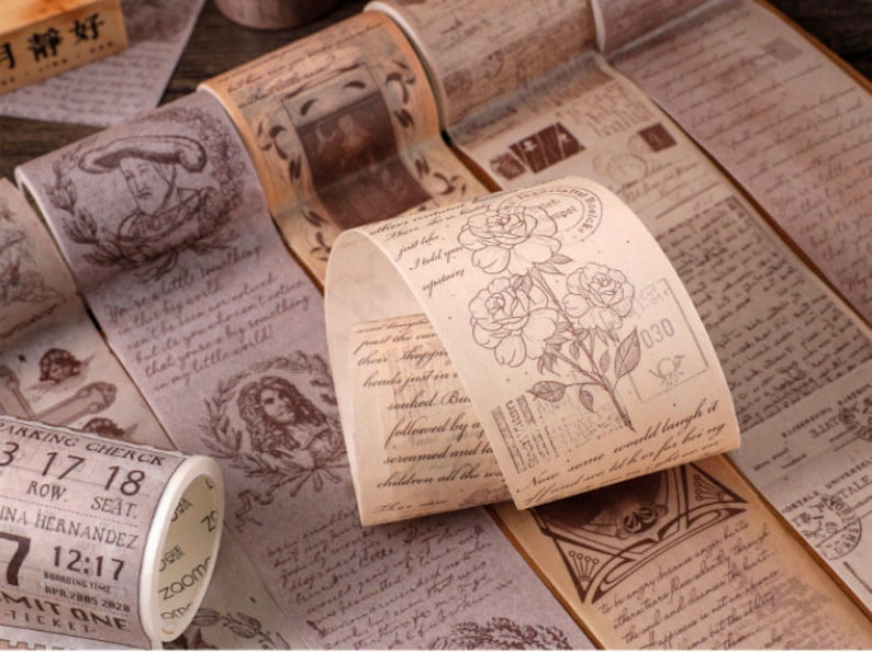 Vintage Inspired Washi Tape Masking Tape Journal Tape Etsy