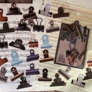 Paquete de 30 pegatinas industriales vintage, estilo steampunk, kit para diario basura, efímeras, pegatinas para diario basura, scrapbooking.